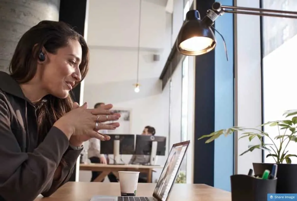 Female Using Microsoft Teams